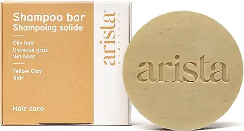 Arista Champú sólido pelo graso | Champú ayurvédico vegano | Arcilla amarilla, polvo de sidr, aceite de jojoba para cabello | Champú sin sulfatos ni parabenos ni siliconas