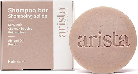 Arista Champú Sólido pelo Rizado Vegano | Aceite Almendras Dulces, Manteca de Karité y Polvo de Reetha Ayurveda | Volumen y Nutrición | Champú Hidratante sin Sulfatos ni Parabenos  