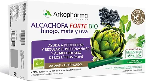 Arkopharma Arkofluido Alcachofa Forte BIO 20 Ampollas, Eliminar Toxinas del Organismo + Asesoramiento Nutricional, Complemento Alimenticio  