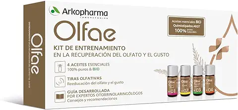 Arkopharma Olfae, Kit Entrenamiento para la Recuperación del Gusto y el Olfato, Avalado por Otorrinos, Pérdida Gusto y Olfato, 4 Aceites Esenciales 10Ml 100% Puros y BIO  
