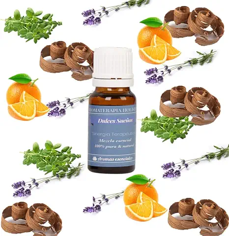 AROMAS ESENCIALES - Dulces Sueños - Sinergia Terapéutica - Aromaterapia - Aceite Humidificador Aromatico - Dormir Bien, Estrés, Bebé, Noche Tranquila. (10ml)  