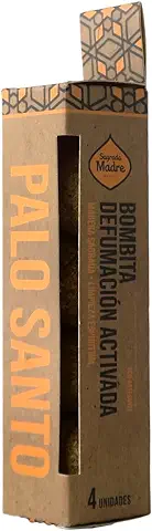 Aromasenses.- Incienso Natural Ecologico Bombita Defumación Activada x 4 Unidades Sagrada Madre (Palo Santo)  
