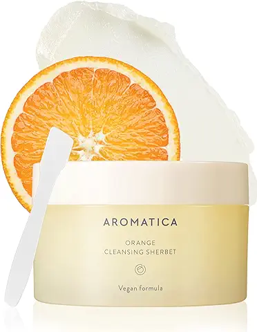 AROMATICA Sorbete Limpiador de Naranja | Bálsamo Limpiador | Ingredientes Naturales | Elimina Eficazmente el Maquillaje de ojos y piel | Sentirse Flexible y Suave | Limpiador Vegano - 150g  
