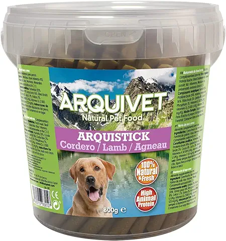 ARQUIVET Arquistick de Cordero con Arroz para Perros - 800 gr - Snacks, Chuches, Premios, Golosinas, Chucherías para Perros - Palitos para Perros Masticables  