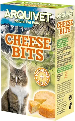 ARQUIVET Cheese bits de Queso 40 gr - Snacks para Gatos - Bocaditos de Queso para Gatos - Golosinas, Chucherías, Premios, Recompensas, Chuches para Gatos  