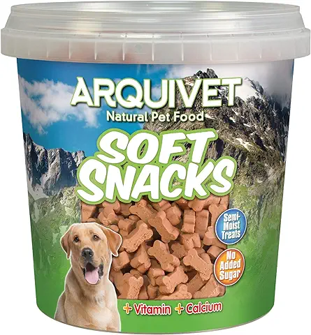 Arquivet Soft Snacks de Salmón para Perro - Snacks Naturales en Forma de Huesitos - Golosinas y Chuches Naturales - Premios y Recompensas para Perros - 800 g  