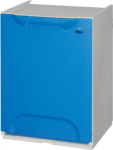 Art Plast Eco-LOGICO Papelera Reciclaje en Polipropileno, con Depósito en el Interior, Azul, 47x34x29  
