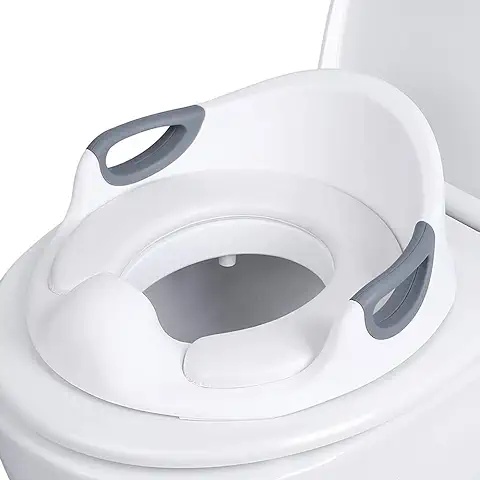 Asientos Inodoro para Niños, Reductor de WC para Bebé, Adaptador de WC para Niños, Asiento de Inodoro para Niños con Reposabrazos, Adecuado para Niños de Entre 1 y 7 Años (Blanco)  