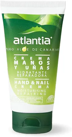 Atlantia Crema de Manos y Uñas | Crema para Manos Agrietadas y Secas | Crema de Manos Natural | Crema Hidratante y Reparadora | Crema de Manos con Aloe Vera | 75 ml  