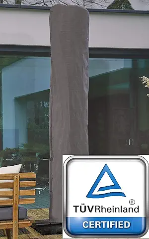 ATLANTIS Outdoor Cubierta Funda Protectora para Parasol Excéntrico | Gris | TÜV Rheinland Certificada | Fundas para Muebles | Impermeable | Resistente Agua | Protección  