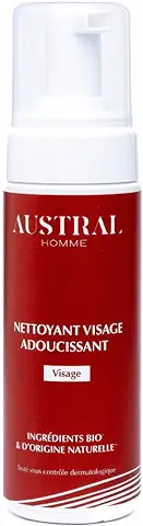 AUSTRAL Homme - Limpiador Facial Suavizante - Cuidado Facial Orgánico para Hombre - Limpia Suavemente e Hidrata la piel - Regula el sebo - Fabricado en Francia - 150 ml  