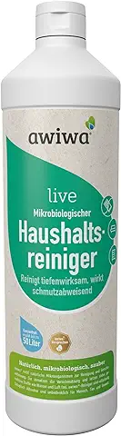 Awiwa Live bio Presupuesto Limpiador Certificado Universal Limpiador Multiusos Limpiador Suelo Limpiador (respetuoso con el Medio Ambiente, Biodegradable, 1L Concentrado, Ergibt 50L)  