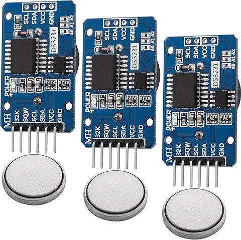 AZDelivery 3 x Reloj en Tiempo Real RTC Compatible con DS3231 y Bateria Incluida I2C Compatible con Arduino y Raspberry Pi con E-Book Incluido!  