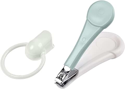 BÉABA - Béaba Cortaúñas para Bebés y Niños, Tijeras para Uñas y Manicura, Asa Ancha y Ergonómica, Azul  