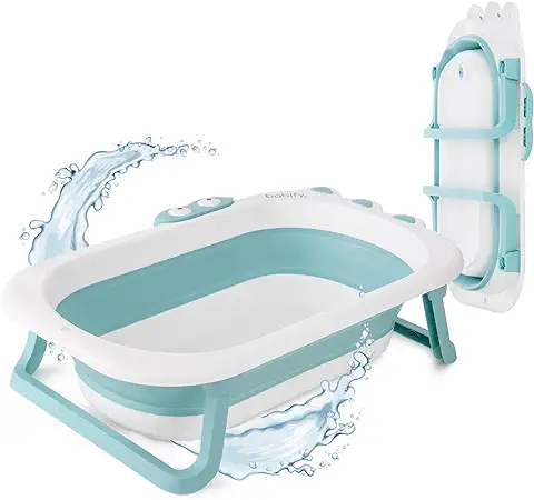 Babify Shower Bañera Plegable de Bebe - Sin Cojin - Plegado Ultra Compacto - Antideslizante - Color Menta - Nuevo Modelo  