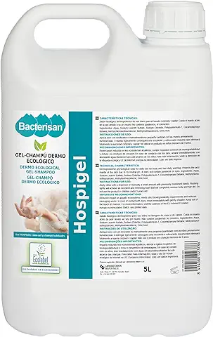 Bacterisan Hospigel 5L | Gel Champú Dermoecológico Protector | Cremoso y Espumante para uso Diario | Producto Ecolabel 5600 g  