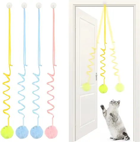BAERTMY Juguetes para Gatos Interactivos Juguete Gato Accesorios Juguetes Gatos Gatitos Colgando Cat Toys para Ejercitar Gatos y Gatitos (4 Piezas)  