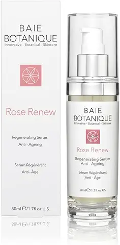 Baie Botanique Sérum Anti Edad para la Cara 50ml - Agua de Rosas, Absoluto de Rosa, Aceite de Semilla de rosa Mosqueta, Ácido Glicólico - Premiado - 98% Natural, 80% Orgánico  