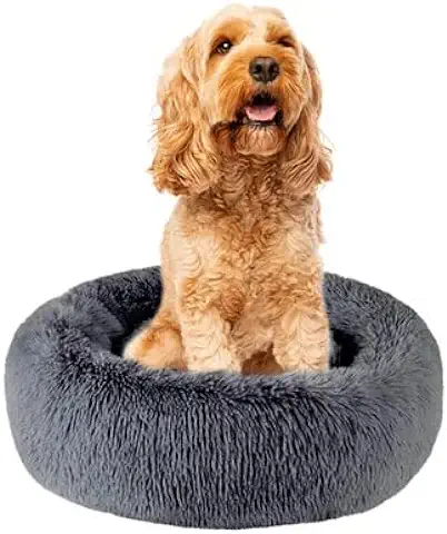 Baker and Bray Cama de lujo Ecológica Calmante para Perros con Relleno Sostenible, Carbón, Lavable a Máquina (grande - 100 cm)  
