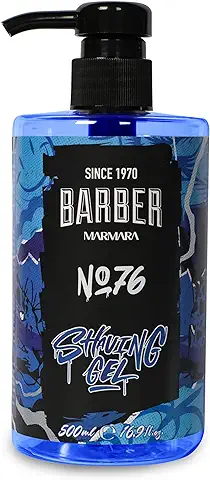 BARBER MARMARA Gel de Afeitado para Hombre No.76 – Gel de Afeitado Transparente para Hombre 500 ml – Shaving Gel Men – para un Afeitado Preciso de los Contornos de la Barba, Deslizamiento óptimo  