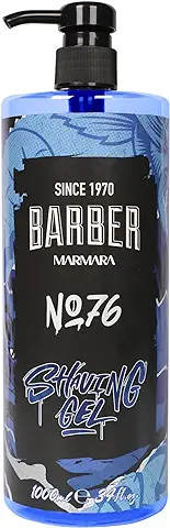 BARBER MARMARA Gel de Afeitar para Hombre No.76 – Gel de Afeitar para Hombre, Transparente, 1000 ml, Afeitado Preciso de los Contornos de la Barba – No hace Espuma – Enfría la piel  
