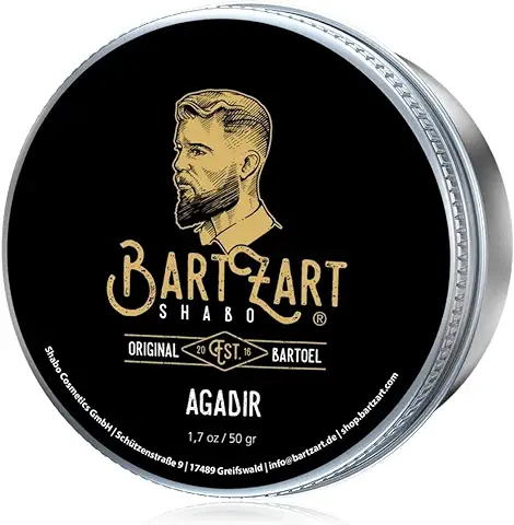 BartZart 50 g de cera para Barba con Aceite de Argán para un Crecimiento Saludable de la Barba, Bálsamo para Barba con Aroma de Almizcle, Cuidado de la Barba para Hombres  
