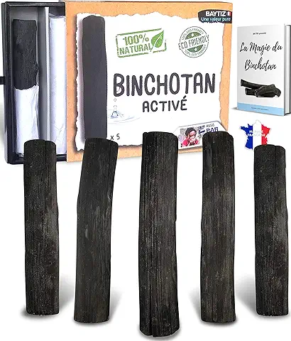 Baytiz | Filtro de Agua de Carbón Activo - x5 Binchotan Bio - Purificador de Agua del Grifo - Activado Madera Garrafa Cristal Filtros Mesa Carbono Jarra Cartucho Activado Bambu Filter Black Cartuchos  