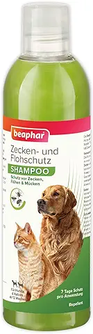 Beaphar Champú antigarrapatas y antipulgas para Perros y Gatos a Partir de 12 semanas, champú antigarrapatas de 250 ml