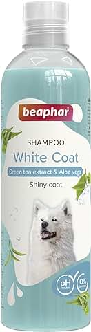 Beaphar Champú Perros Pelo Blanco 250ml – Extractos Naturales de Aloe Vera y Té Verde – Cuida y Protege su Piel y Mantiene el Color de su Pelo – Ideal para Pelos Claros - Vegano - pH Neutro – 250 ml  