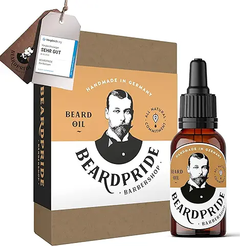 BEARDPRIDE Aceite para Barba Hombres - Barbershop Oil - El Aceite para Barba Original de la Barbería - Nuestro Aceite para el Cuidado de la Barba hace que la Barba sea Suave - Aceites 100% Naturales  