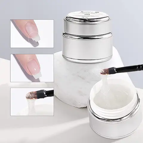 Beautiluxgel Reconstrucción de Uñas 55g, Gel Monofásico de Fibra para Reconstrucción de Uñas, Gel Reparador de Uñas Para Reparar Uñas Rotas Gel Semipermanente para Construcción de Uñas  