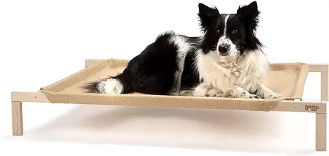 BedDog Eco-Friendly Cama Elevada Refrescante para Perros 100% Biodegradable 100% Natural Cuna Portátil Alfombrilla para Perros Ecológica 115x78x16,5  