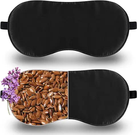 BeeVines Compresa Caliente para los Ojos, 2 Pack Mascarilla de Seda para Ojos Secos e Hinchados, Mascarilla Caliente para Dormir con Almohadillas Calefactoras, Activada por Microondas  