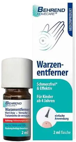 Behrend - Remedio para las Verrugas en Manos y pies - Preciso, Indoloro y Seguro - apto para Niños a Partir de 4 Años - Eficacia Clínicamente Probada (2 ml)  