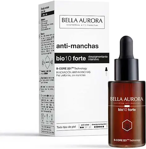 BELLA AURORA - BIO10 Forte Sérum Despigmentante 30 ml, Tratamiento Antimanchas Intensivo, para Todo Tipo de Piel, Tecnología B-CORE221, Actúa y Previene Manchas Oscuras  