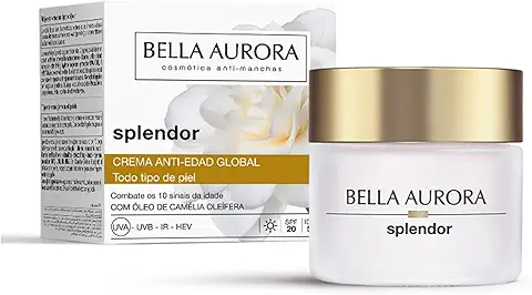 Bella Aurora Crema de Día Antiedad 50+ Años, 50 ml | Crema Facial Anti-Arrugas y Anti-Manchas | Tratamiento Facial Hidratante para Mujer SPF 20 | SPLENDOR 10  
