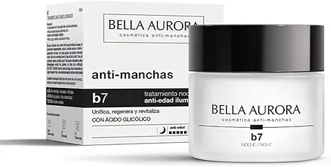 Bella Aurora Crema de Noche Anti-Manchas y Anti-Edad, 50 ml | Antiarrugas | Eficacia para Manchas en la Cara y Arrugas | Despigmentante Facial e Hidratante | B7