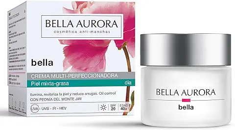 Bella Aurora Crema Hidratante Facial de Día 40+ Años Piel Mixta-Grasa SPF 20, 50 ml | Anti-Edad y Anti-Manchas | Tratamiento| BELLA  
