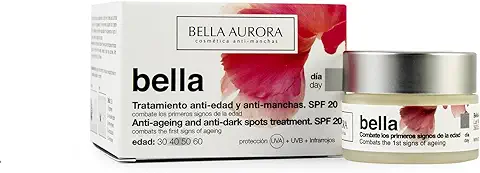 BELLA AURORA Crema Hidratante Facial de Día 40 Años Piel Normal o Seca SPF 20, Mini-Talla 15 ml Anti-Edad Anti-Manchas  