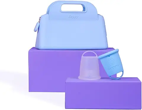 Beppy 2 Copas Menstruales - Combo Ocean: Azul/Transparente  