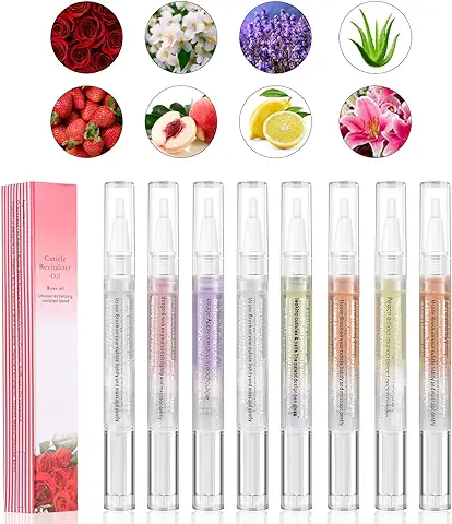 Bestauty 8 Aceite Cuticulas Uñas, Aceite de Cuticulas Uñas para Reparar Agrietados y la Cutícula Seca BolíGrafos de Aceite para Cutículas, Cuticle Oil, Tratamiento Uñas Debiles y Quebradizas  