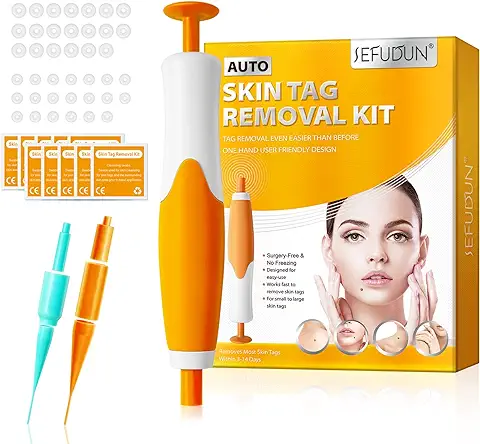 Bestauty Kit Rápido de Eliminación de Verrugas,Skin Tag Remover,Verrugas Resistentes Tratamiento,Automático de la Pluma de Las Retiradas Etiquetas de la Piel de la Pluma (2-8 mm) (Naranja)  