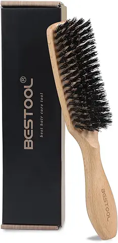 BESTOOL Cepillo para el Pelo, Cerdas de Jabalí, para Mujeres, Hombres, Niños, para Desenredar y Peinar, Cerdas Naturales para Cabello fino y Fino, Cepillo de Barba (natural)  