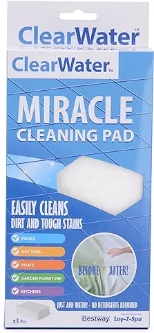 Bestway Clearwater Milagro Esponja Borrador Pad Apto para Lay-Z-SPA de Piscinas/SPA/Barcos/cocinas y Muebles – Blanco, 3 Piezas  