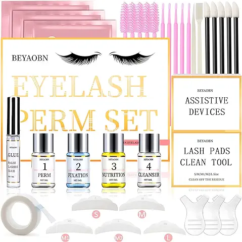 BEYAOBN Kit de Permanente de Pestañas, Kit de Elevación de Pestañas,Lifting Pestañas,Lash Lift Long Lasting Natural, Herramientas de Maquillaje Curling de Pestañas Salón Para Salón y Uso Doméstico  