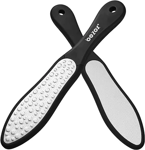 BEZOX Lima de Callos Embellecedora de Piel Muerta dura y Cuarteada - Exfoliante de Pies Doble Superficie Abrasiva - Eliminador de Callos - Acero Inox  