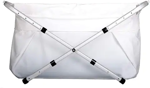 Bibabad - Bañera Plegable para Bebés - Bañera Antideslizante, Portátil para Ducha - Adecuado para Niños de 1 a 8 Años - Bañera Independiente - Blanco 70-90 cm  