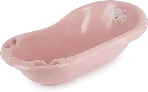 Bieco Bañera Ergonómica para Bebés Trend Rosa, a Partir de 0 a 36 Meses, 100 cm, Bañera sin Sustancias Nocivas, con Tapón para Recién Nacidos, muy Duradera, Fabricada en Europa, 11181408  