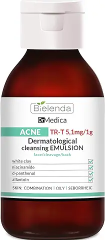 Bielenda Dr Medica Acne - Emulsión Limpiadora Dermatológica para Rostro, Escote y Espalda - 250 ml  