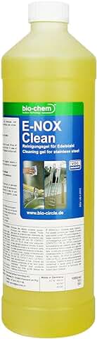 Bio-chem® E-NOX Clean el Eficaz Limpiador de Acero Inoxidable 1000 ml I Limpiador Metal I Limpiador Aluminio I Cuidado Acero Inoxidable I gel Limpiador Fuerza I gel Limpiador I I Contra la cal, Cemento, óxido, Grasa y Restos de Pretróleo.  